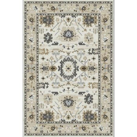 DYNAMIC RUGS 8531 Yazd Collection 5.3 in. Traditional Round Rug- Ivory YAR58531100